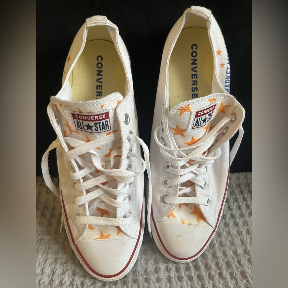 White Printed Converse - NWOT